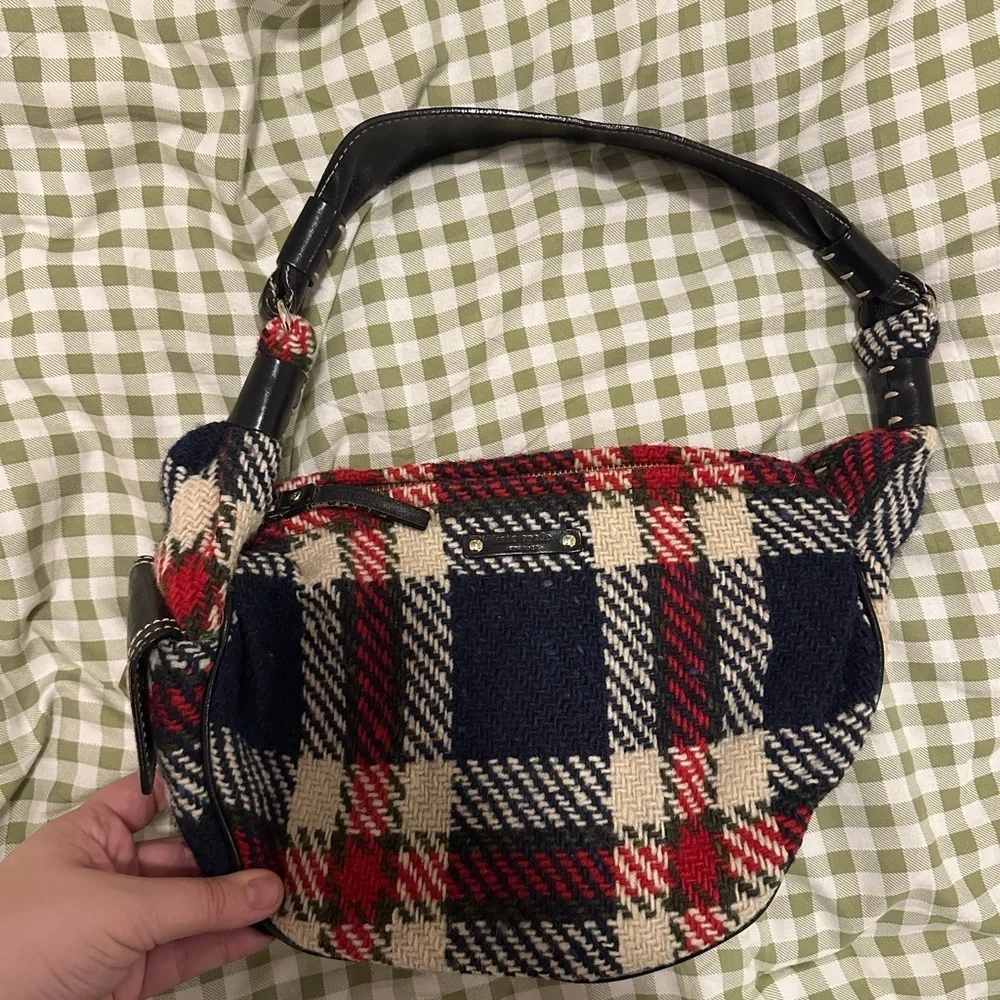 Kate Spade Women’s Plaid Wool Tweed Hobo Shoulder Bag